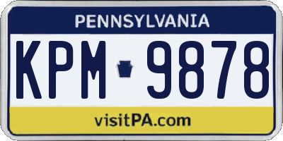 PA license plate KPM9878