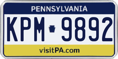 PA license plate KPM9892