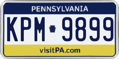 PA license plate KPM9899