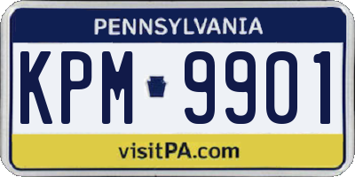 PA license plate KPM9901