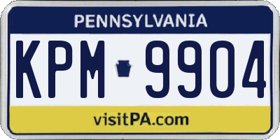 PA license plate KPM9904