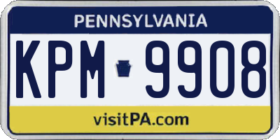PA license plate KPM9908