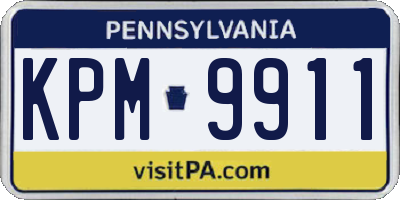PA license plate KPM9911
