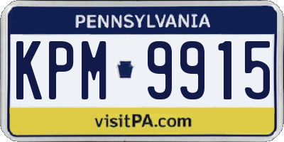 PA license plate KPM9915