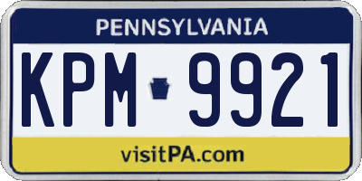PA license plate KPM9921