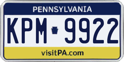 PA license plate KPM9922