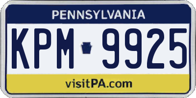 PA license plate KPM9925