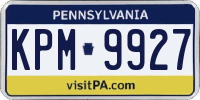 PA license plate KPM9927