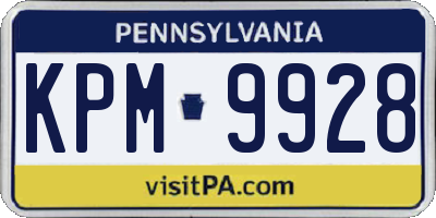 PA license plate KPM9928