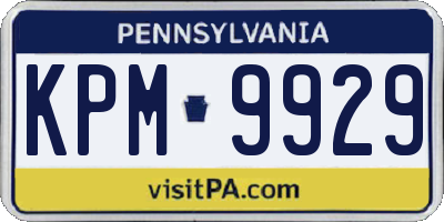 PA license plate KPM9929