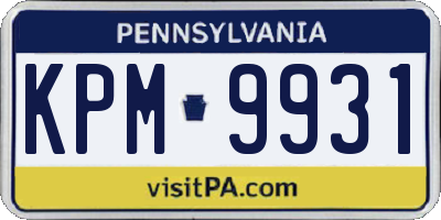PA license plate KPM9931