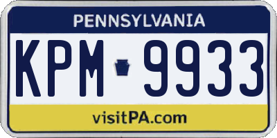 PA license plate KPM9933