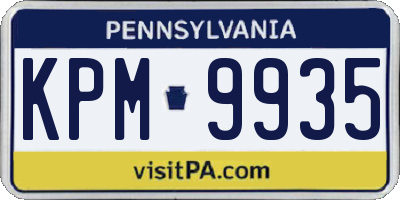 PA license plate KPM9935