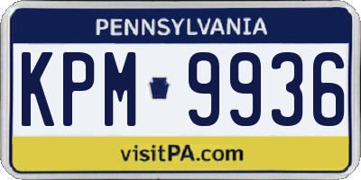 PA license plate KPM9936