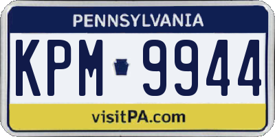 PA license plate KPM9944