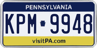 PA license plate KPM9948