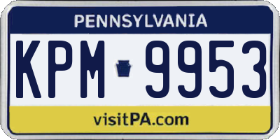 PA license plate KPM9953