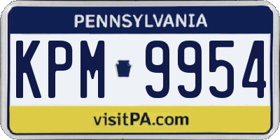 PA license plate KPM9954