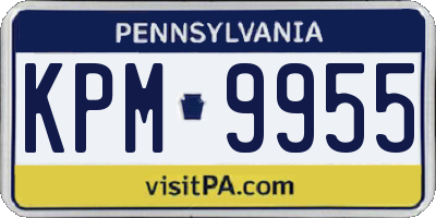 PA license plate KPM9955