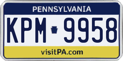 PA license plate KPM9958