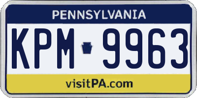 PA license plate KPM9963