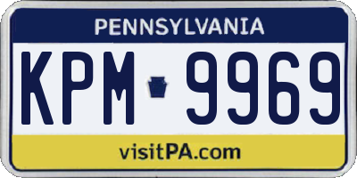 PA license plate KPM9969