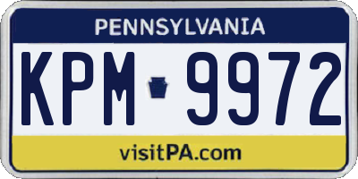 PA license plate KPM9972