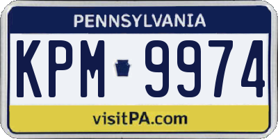 PA license plate KPM9974