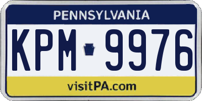 PA license plate KPM9976