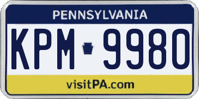 PA license plate KPM9980