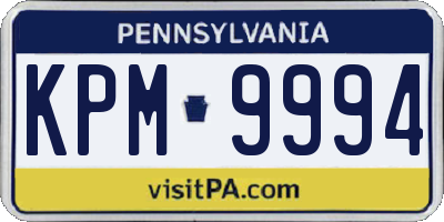 PA license plate KPM9994