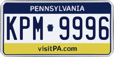 PA license plate KPM9996