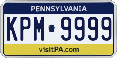 PA license plate KPM9999