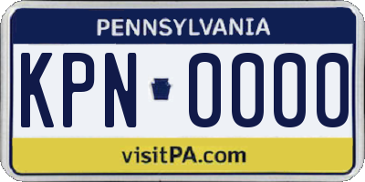 PA license plate KPN0000