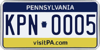 PA license plate KPN0005