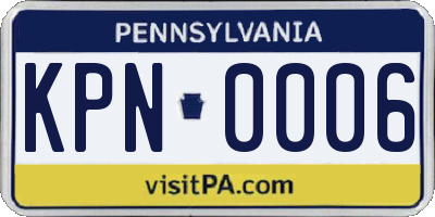 PA license plate KPN0006