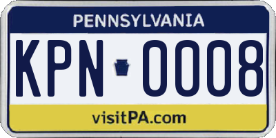 PA license plate KPN0008