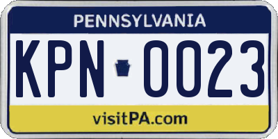 PA license plate KPN0023