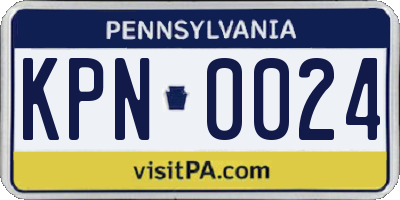 PA license plate KPN0024