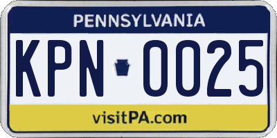 PA license plate KPN0025