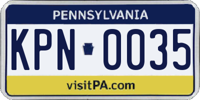 PA license plate KPN0035