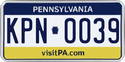 PA license plate KPN0039