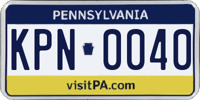 PA license plate KPN0040