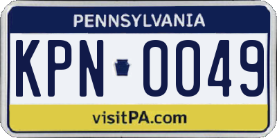 PA license plate KPN0049