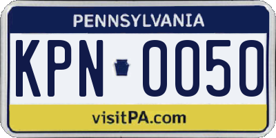 PA license plate KPN0050