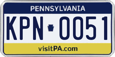PA license plate KPN0051