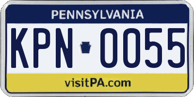 PA license plate KPN0055