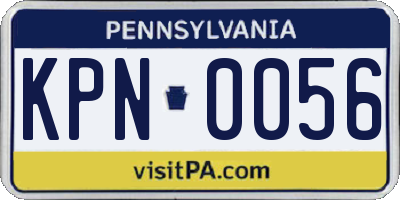 PA license plate KPN0056