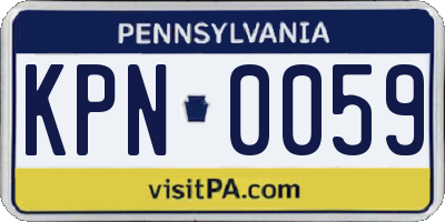 PA license plate KPN0059