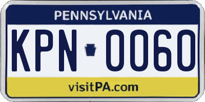 PA license plate KPN0060
